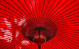 red and black parasol